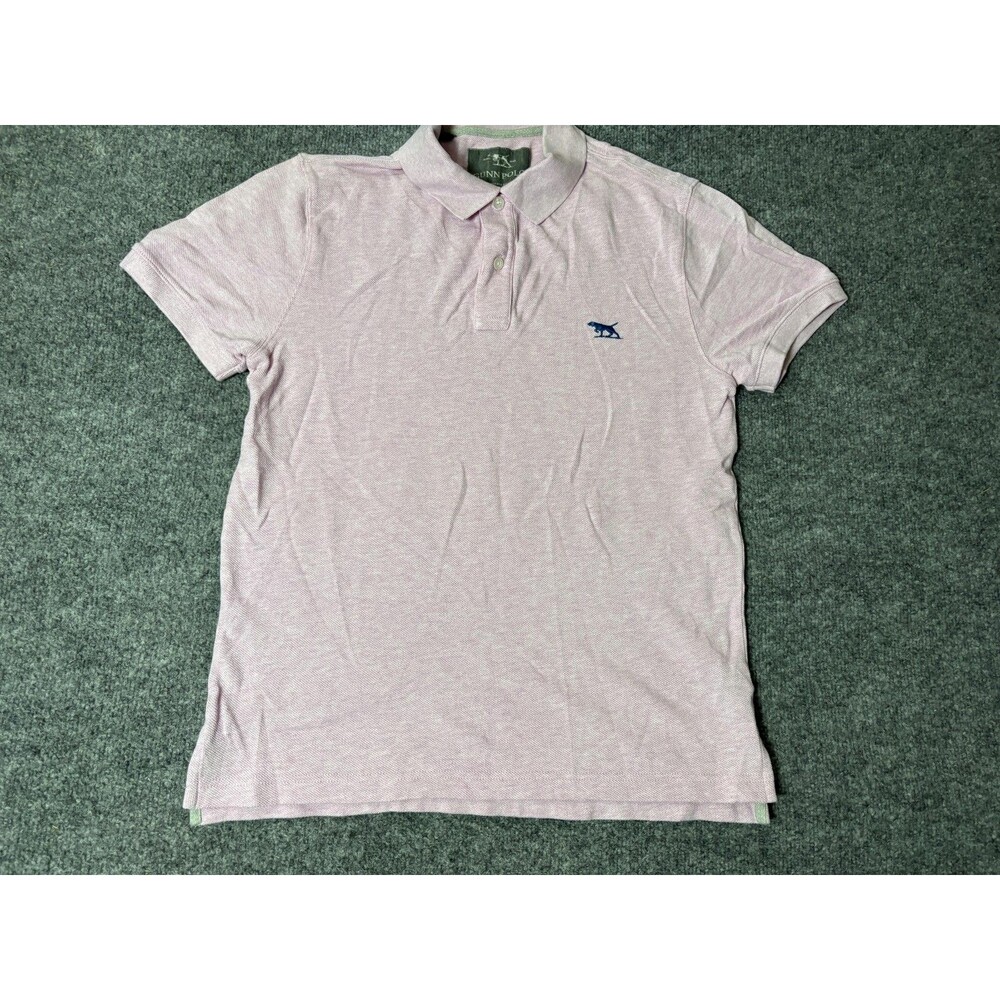 Gunn Polo Polo Shirt Mens Small Pink 100% Cotton Sports Fit Dog Logo Knit Casual